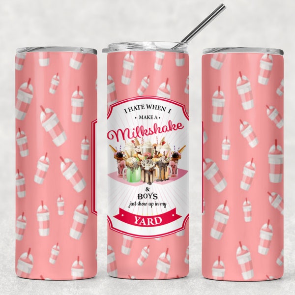 Milkshake Tumbler,  Dessert 20oz Skinny Tumbler Sublimation, Downloads PNG, Milkshake tumbler wrap, Tumbler Topper