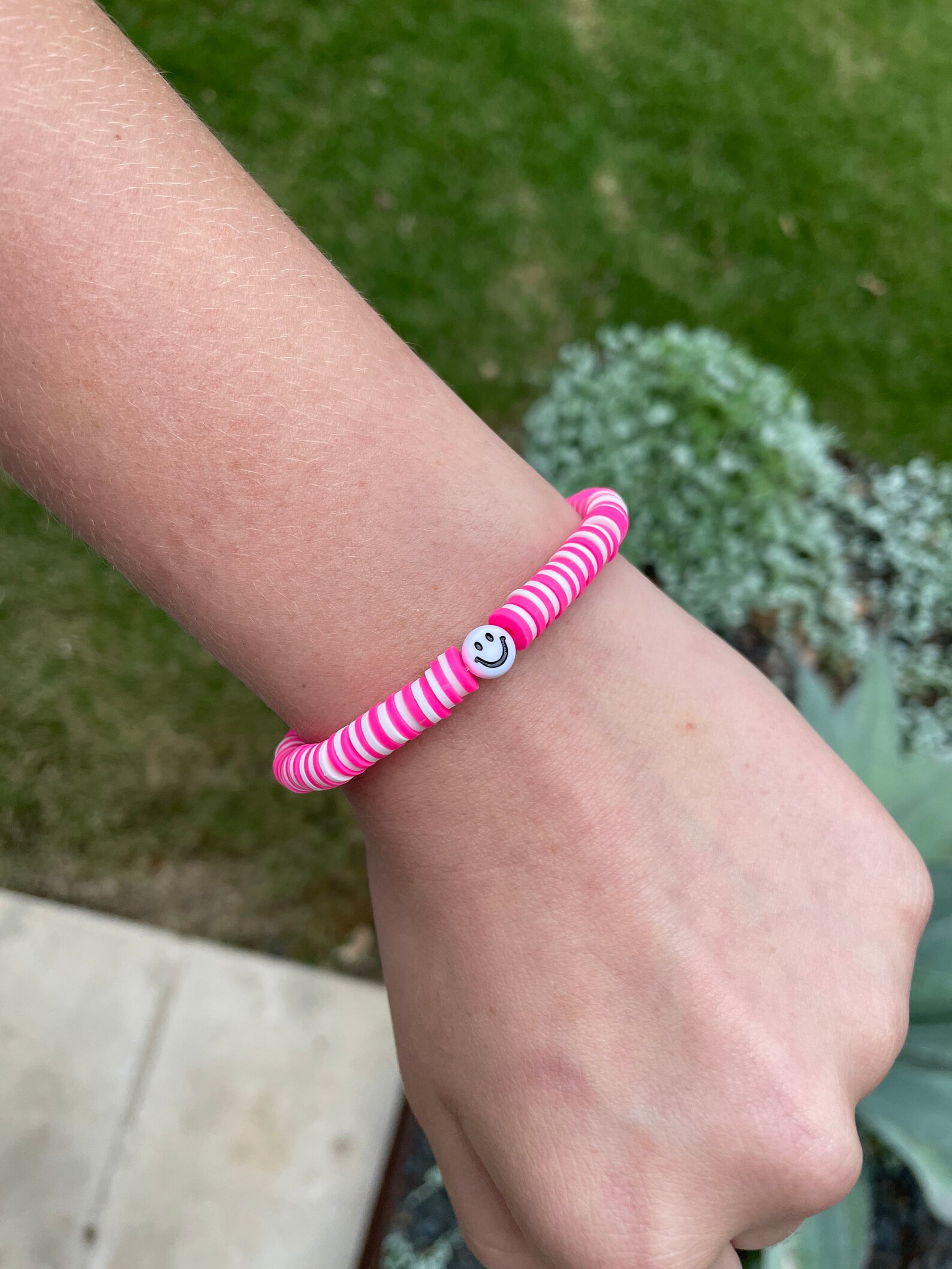 Preppy Bracelet Smile Beads Beaded Bracelets Jewelry Etsy