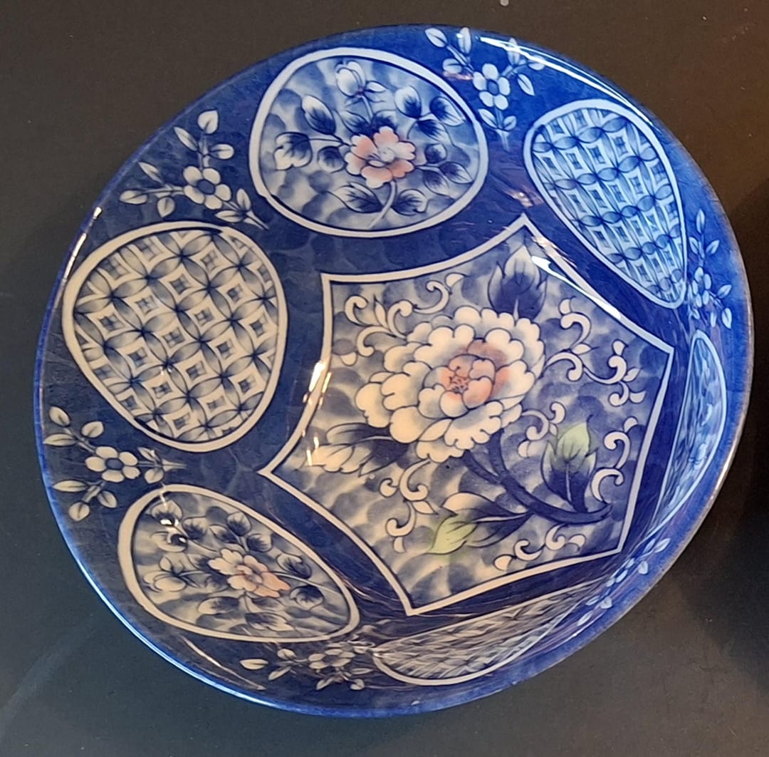 Vintage Japanese Rice Bowls With Floral Design-pair - Etsy