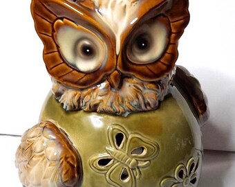 Yankee Candle Owl Tea Light Holder – Retired Ceramic Accent, Rare 10" Tall Design