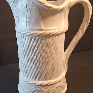 Antique Old Staffordshire 1858 Commemorative Water Jug - Rare Find