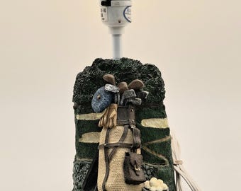 Figi Graphics Vintage Golf Lamp – Country Club Scene, Man Cave Decor