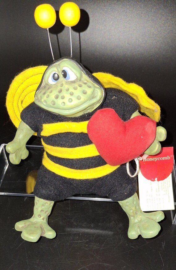 Russ Berrie Honeycomb Frog Figurines – Bee or Frieda, 90s