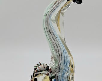 Figura de payaso de cristal artístico estilo Murano – Soplada a mano, diseño escultórico robusto