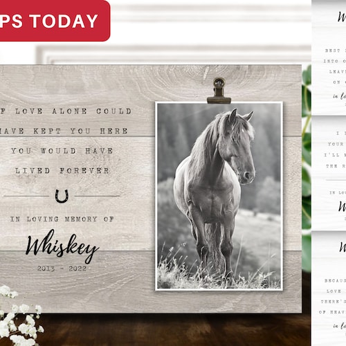 Horse Memorial Picture Frame Personalized Horse Memorial Etsy