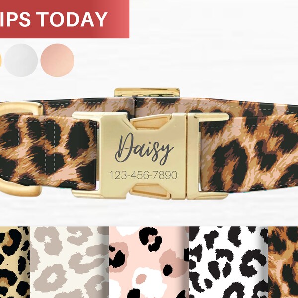 Leopard Dog Collar Etsy