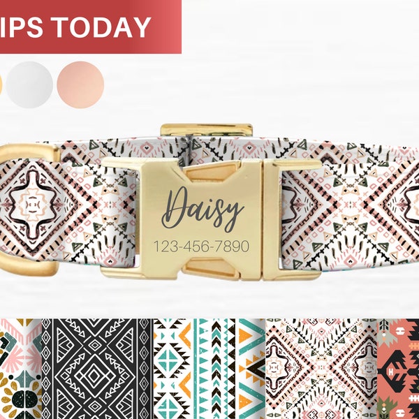 Geometric Dog Collar Etsy