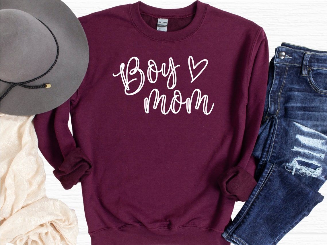 Mom Crewneck Sweatshirt Gift Boy Mom Sweater Mama Pullover Etsy