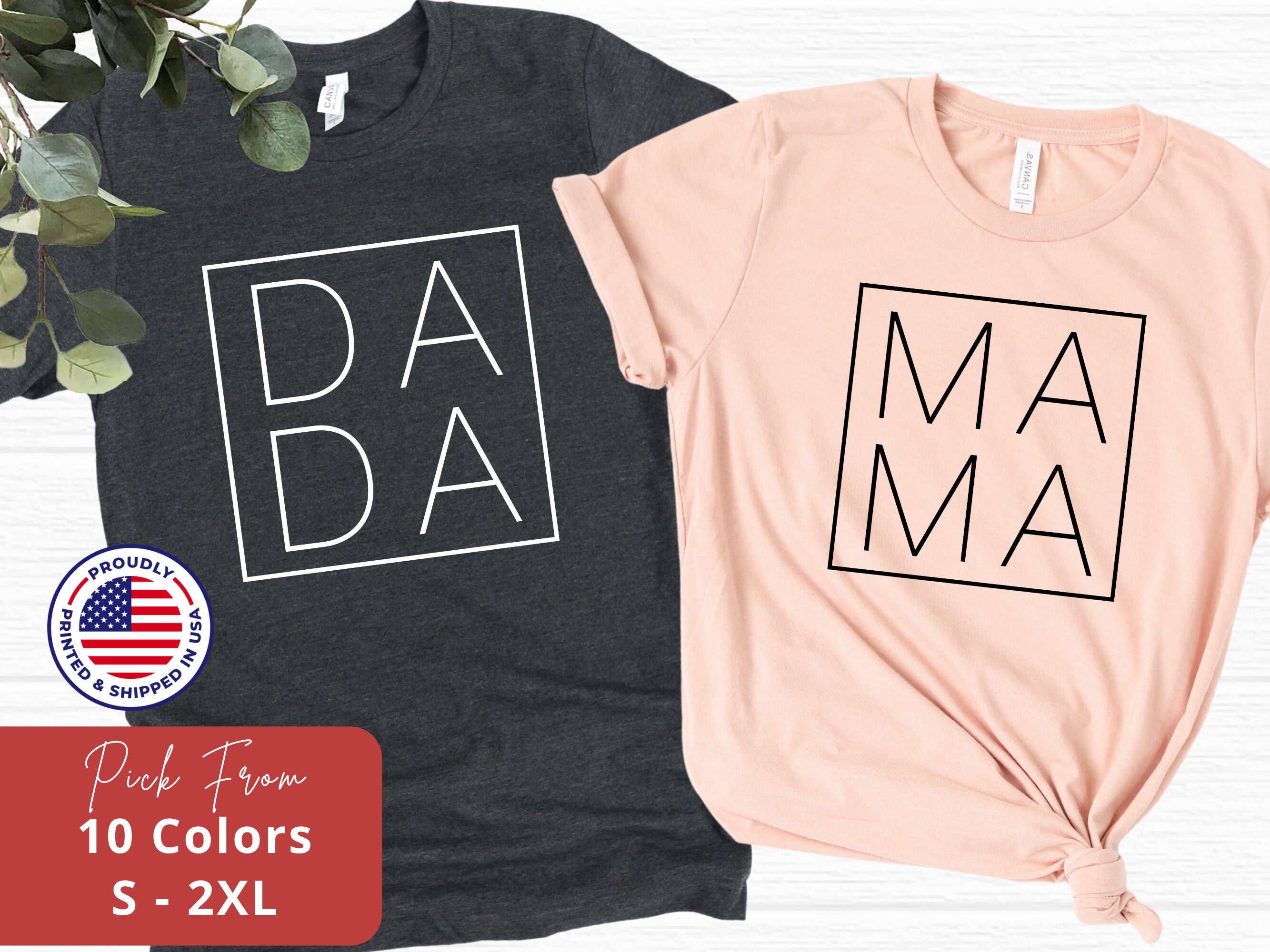 Matching Mom and Dad Shirts MAMA Shirt DADA Shirt Fathers Etsy