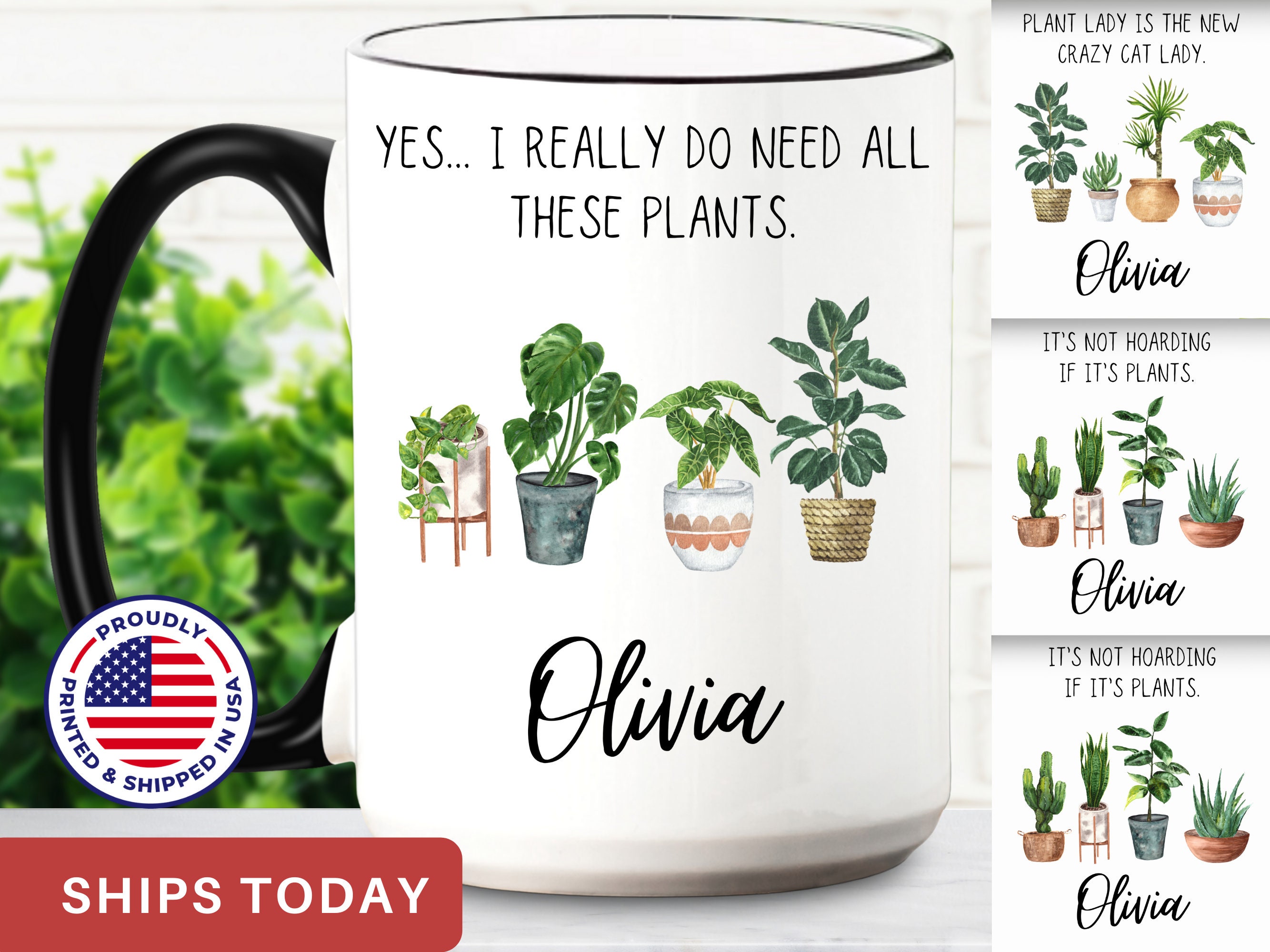Plant Mug Personalized Gift for Plant Lover Plant Gift for Etsy