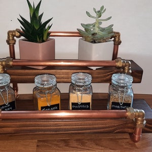 Copper pipe spice rack store
