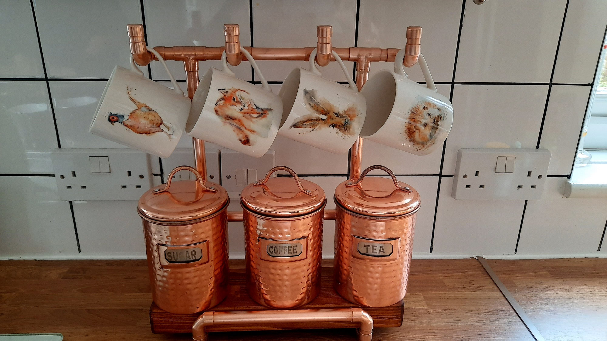 Copper Pipe and Wood Mug Holder/mug Tree. Handmade in Devon Etsy UK