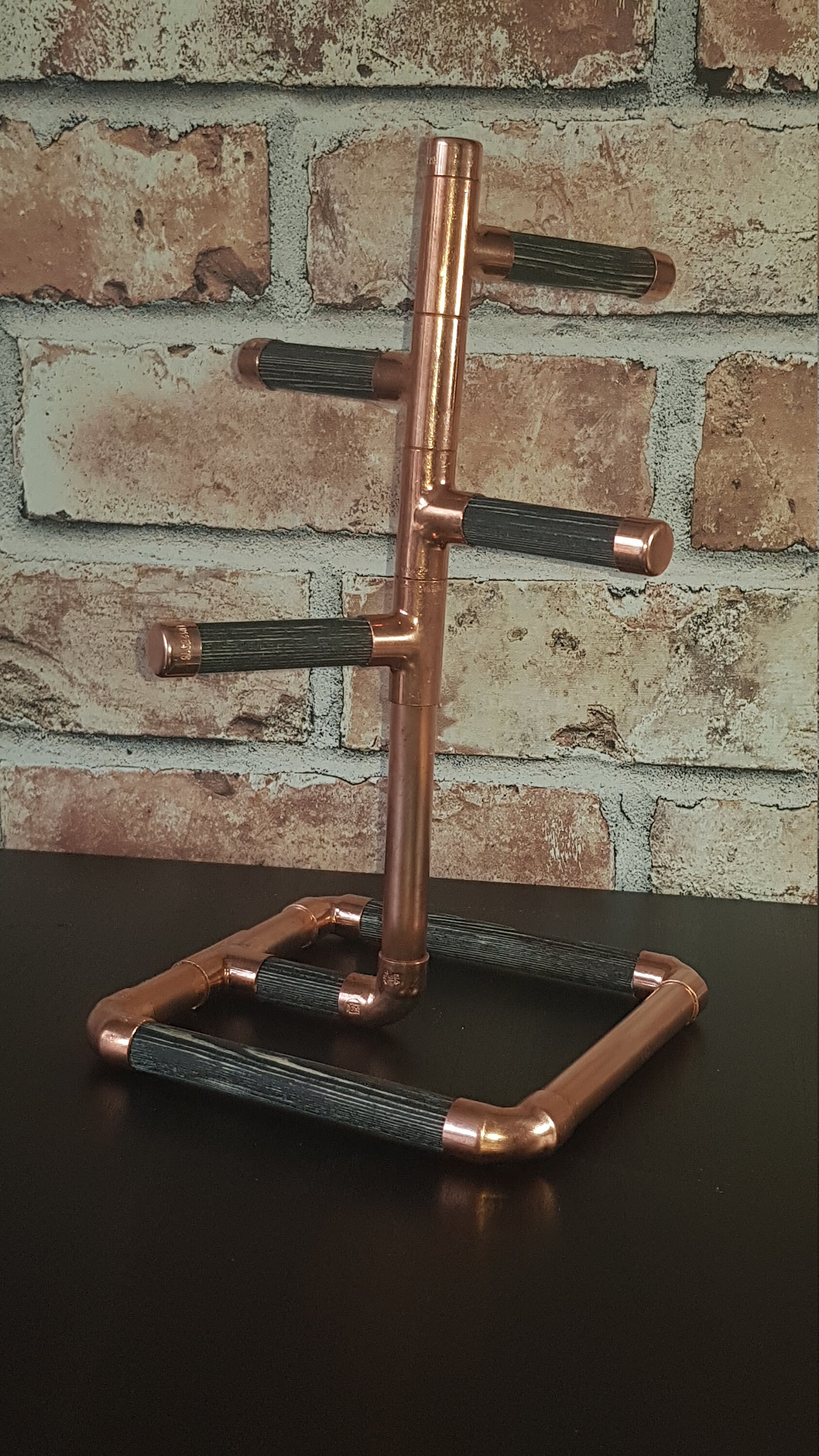 Copper Pipe and Wood Mug Holder/Mug Tree/Cup Stand. Handmade Etsy