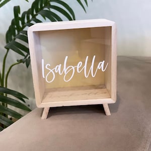 Hucha de madera personalizada/Decoración infantil, regalo para niños