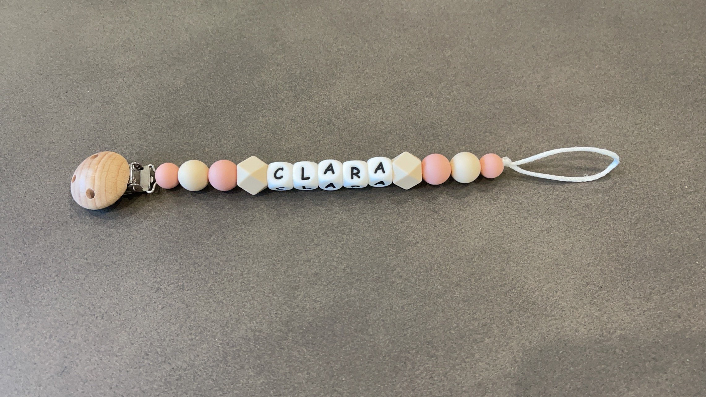 Personalised Dummy Chain Organic Personalised Name Silicone Etsy