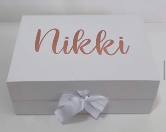 extra large Jumbo ribbon PERSONALISED GIFT BOX | Godparents | Bridesmaid | Groomsmen| Proposal| Maid of Honour|Baptism | Christening|