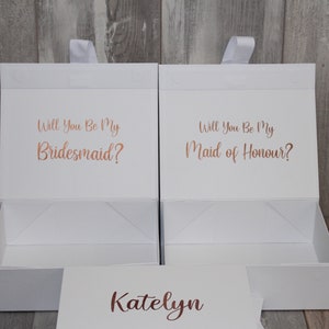 Luxury Large PERSONALISED GIFT BOX | Rose Gold | Bridesmaid Box | Gift Box |Bridesmaid Proposal| Maid of Honour Box |Bridal Party Gifts
