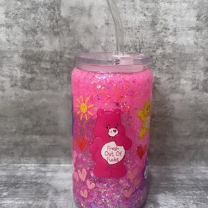 Swear Bears Snow Globe Tumbler | 16oz glitter Tumbler | Gift for her | Birthday | Present | Wholesale | 16oz SNOWGLOBE cup | Chunky Glitter