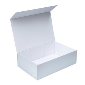 White Rigid Magnetic Box/ Plain Blank Box /  Box/ Gift Hamper/Gift Box/Bridesmaid Box/ Home Hamper/Supplies/large Fits 2 bottles of wine