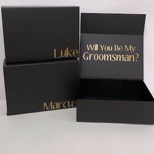 Luxe grote gepersonaliseerde geschenkdoos |  Gouden | Groomsman Box | Geschenkdoos | Beste Man Voorstel Box | Bruidsfeest Cadeaus