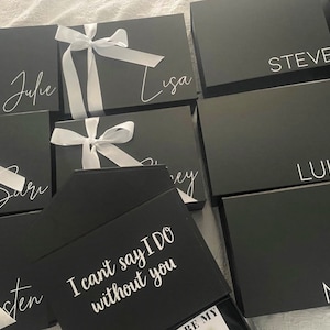 BLACK MEDIUM luxe Gepersonaliseerde geschenkDOOS | Peetouders | Bruidsmeisje | Groomsmen | Bruidsmeisje Voorstel | Eremeid |