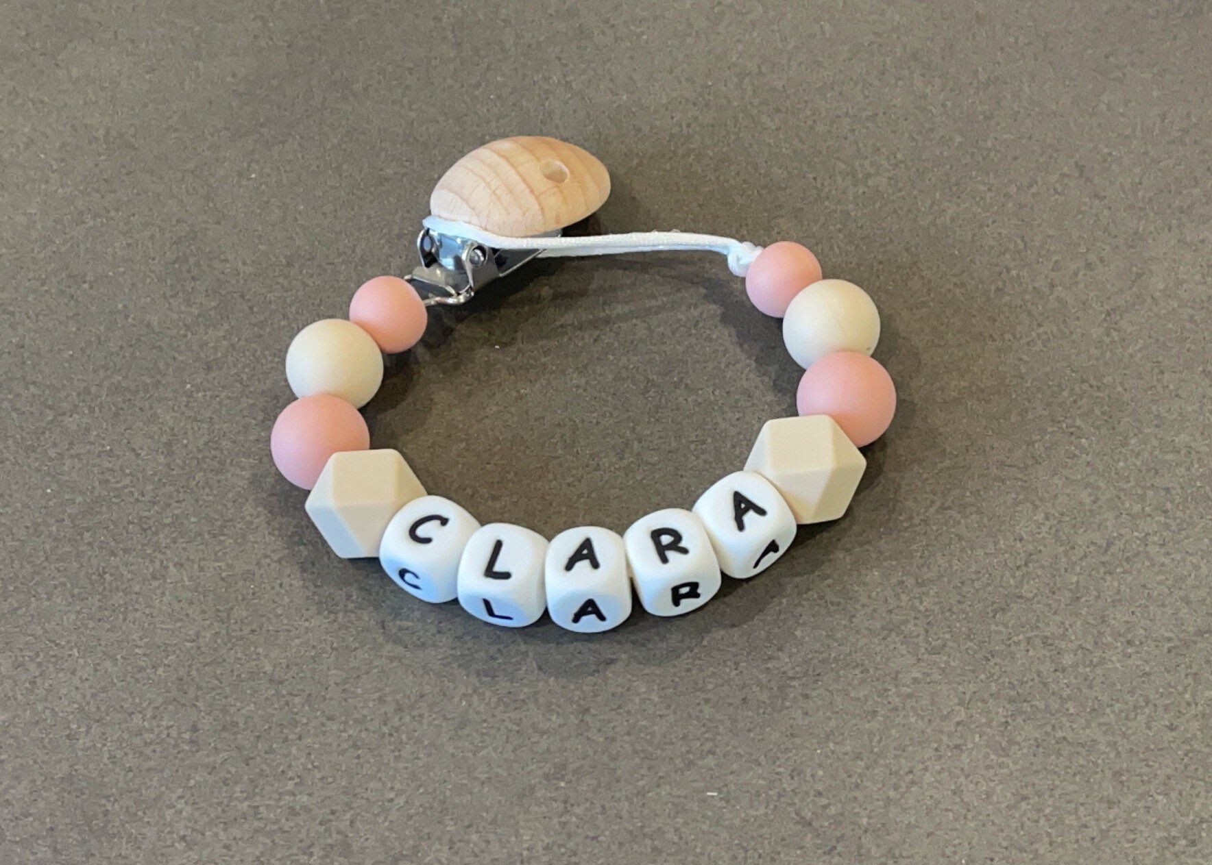 Personalised Dummy Chain Organic Personalised Name Silicone Etsy