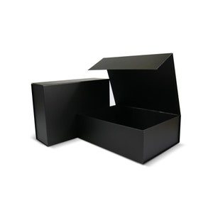 Caja magnética rígida negra GRANDE / Suministros de vinilo en blanco liso / Se adapta a botellas de vino / Cesta de regalo / Caja de regalo / Caja de dama de honor / Cesta para el hogar / Suministros