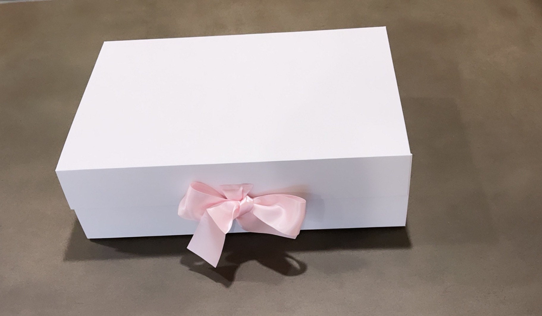 10x GIFT Boxes Premium Plain Blank LARGE white RIBBON Etsy