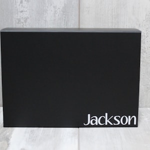 BLACK LARGE luxury Personalsied  gift BOX | Godparents  | Bridesmaid  | Groomsmen | Bridesmaid Proposal | Maid of Honour |