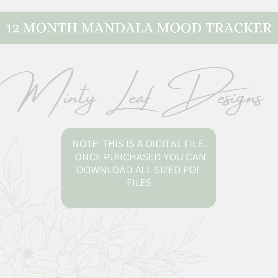 12 Month Mandala Mood Tracker Bundle Digital Download Print at Home ...