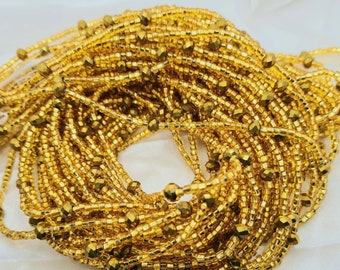 Perline dorate per la vita/Catena per la pancia/Perline per orologi dimagranti/Perline per il controllo del peso/Multicolore/Perline africane per la vita/Perline del Ghana/Perline della Giamaica.