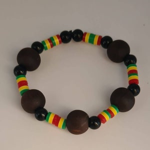 Rasta African Bracelets Beads|Wood Unisex Bracelets||Size 6.7 |6.8|