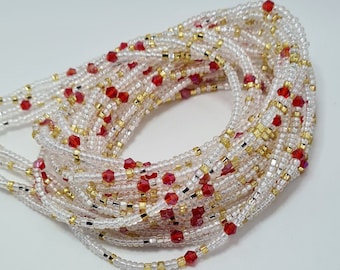 Perline da avvitare per la vita/Catena per la pancia/Perline per orologio dimagrante/Perline per il controllo del peso/Multicolore/Perline per la vita da donna africana/Perline del Ghana