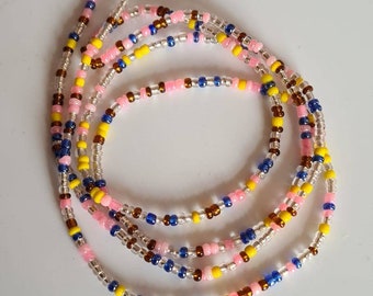 Perline da avvitare sulla vita/Catena per la pancia/Perline per orologio dimagrante/Perline per il controllo del peso/Multicolore/Perline per la vita delle donne africane/Brillanti al buio