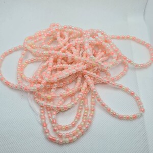 Peach and Cream waist beads|Ghan waist beads|Belly chain|Weight loss watch beads|Weight control beads|African waist beads|Kenya beads.