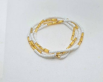 Perline da avvitare in vita/Perline da annodare in vita/Catena per la pancia/Perline per orologio dimagrante/Perline per il controllo del peso/Multicolore/Perline per la vita da donna africana