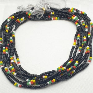 Cuentas para atornillar a la cintura/Cuentas para atar a la cintura/Cadena para el vientre/Cuentas para reloj de pérdida de peso/Cuentas para control de peso/Multicolor/Cuentas para la cintura de mujeres africanas