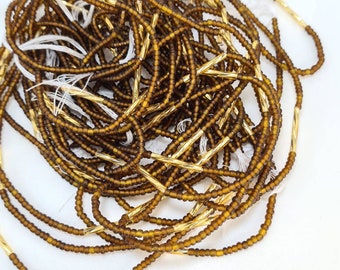 Perline coniche marroni e dorate per la vita/Catena per la pancia/Perline per orologio dimagrante/Perline per il controllo del peso/Perline del Kenya/Perline africane per la vita/Perline del Ghana