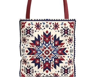 Beautiful Design Tote Bag, Shoulder Bag, Block Print Style Artsy Bag. Everyday Reusable Grocery Bag.