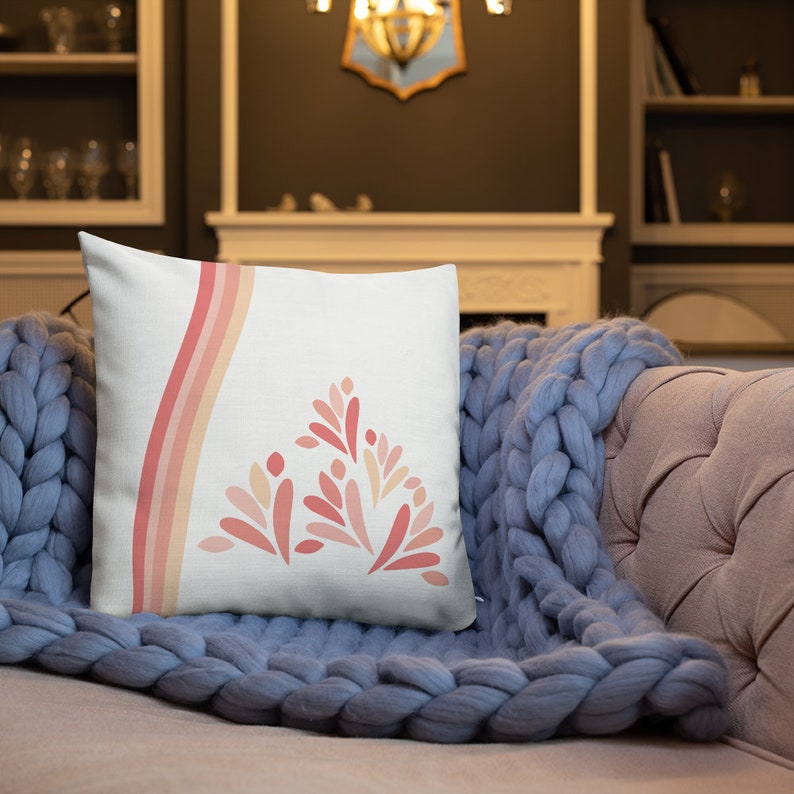 Two sided design pillow Cover Pink and Peach Scatter Cushion White Throw Pillow