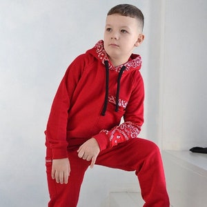 Red bandana sweat suit cheap