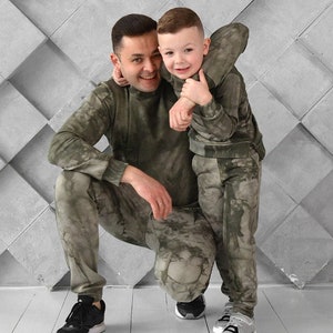 Tracksuits Set For Father & Son, Dad and Boy Gift, Matching Family Tie Dye Outfits Daddy and Me, Family Look Casual Outfits image 1