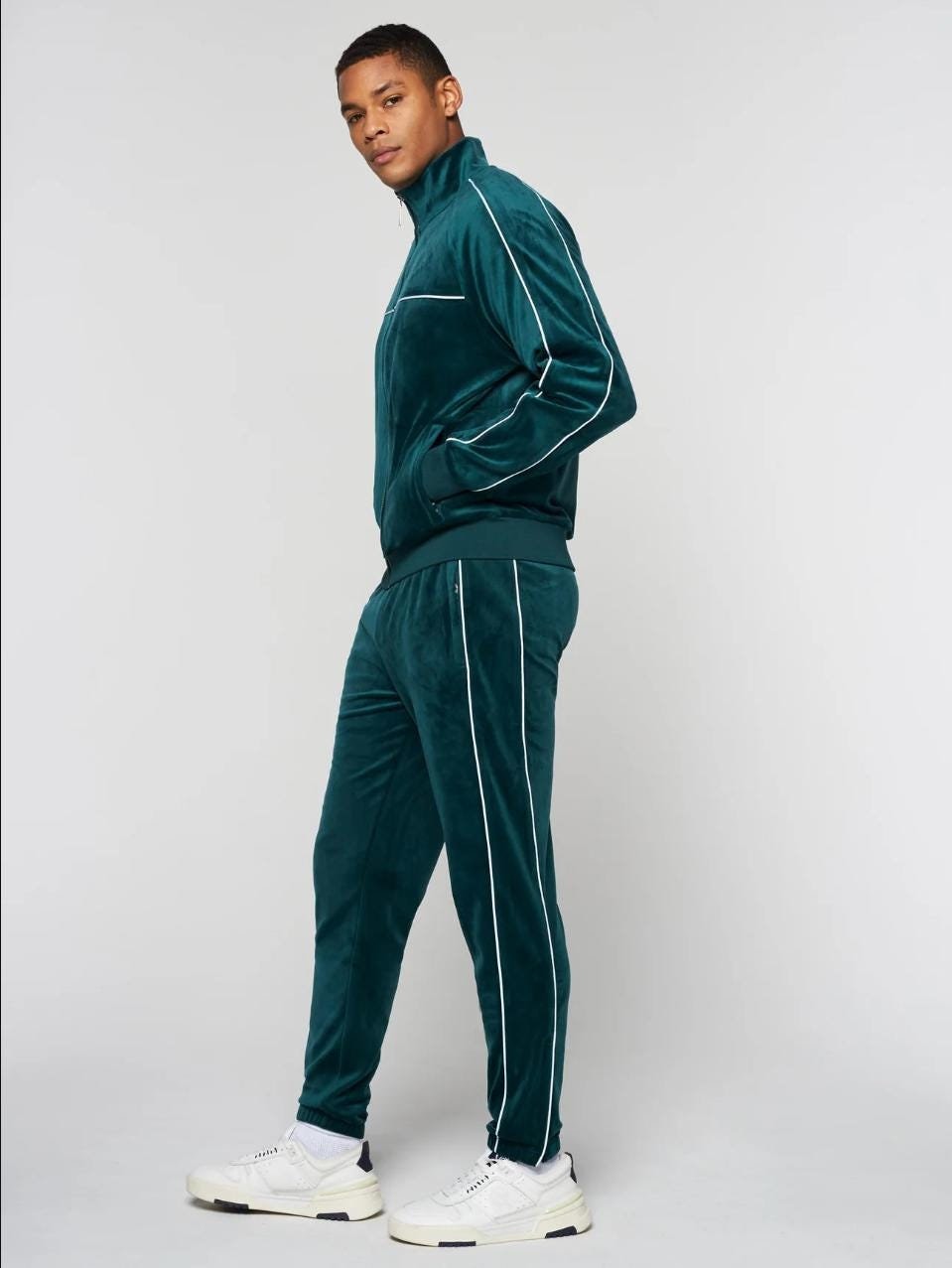 Pink velour tracksuit mens sale