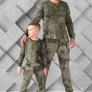 Tracksuits Set For Father & Son, Dad and Boy Gift, Matching Family Tie Dye Outfits Daddy and Me, Family Look Casual Outfits image 10