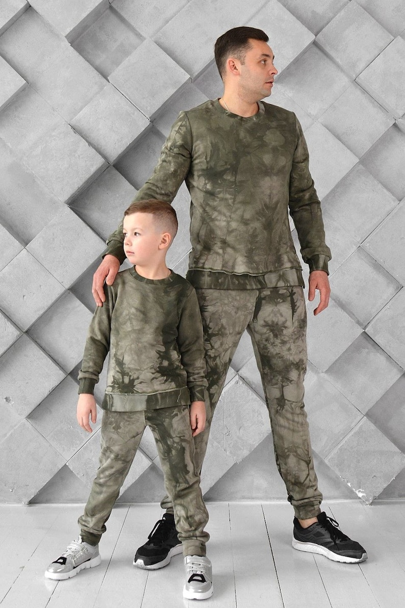 Tracksuits Set For Father & Son, Dad and Boy Gift, Matching Family Tie Dye Outfits Daddy and Me, Family Look Casual Outfits image 10