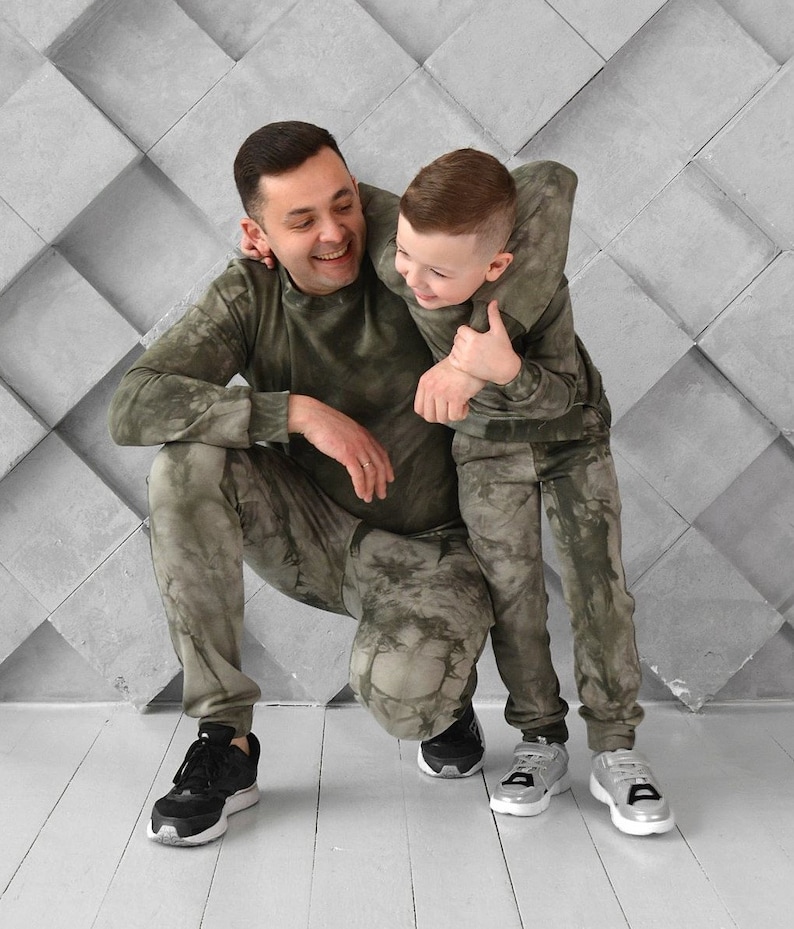 Tracksuits Set For Father & Son, Dad and Boy Gift, Matching Family Tie Dye Outfits Daddy and Me, Family Look Casual Outfits image 8