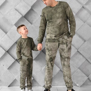 Tracksuits Set For Father & Son, Dad and Boy Gift, Matching Family Tie Dye Outfits Daddy and Me, Family Look Casual Outfits image 2