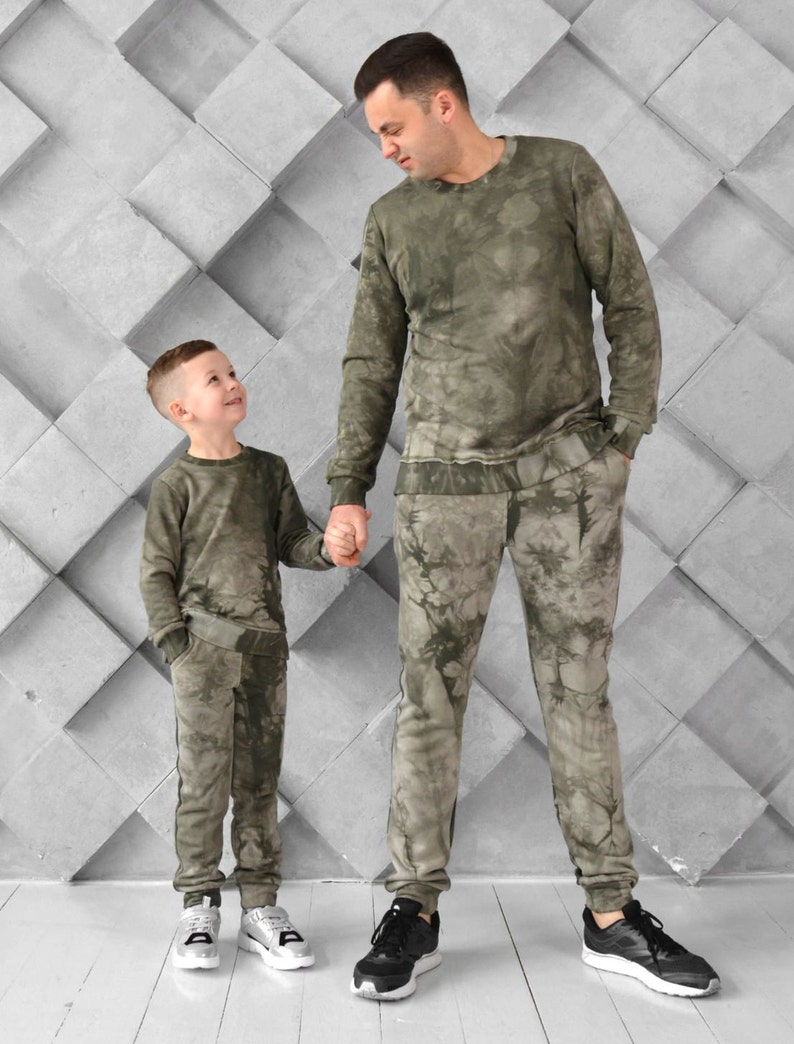 Tracksuits Set For Father & Son, Dad and Boy Gift, Matching Family Tie Dye Outfits Daddy and Me, Family Look Casual Outfits image 2