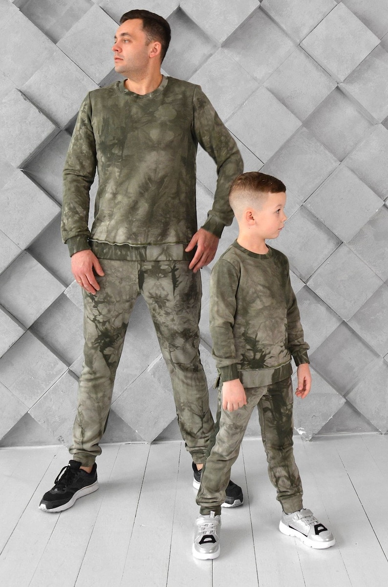 Tracksuits Set For Father & Son, Dad and Boy Gift, Matching Family Tie Dye Outfits Daddy and Me, Family Look Casual Outfits image 9