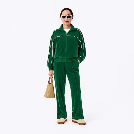 Tracksuit Set Green Velour Tracksuit Womens Bold Green Velour